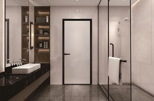 Porte de salle de bain en aluminium à cadre mince, GDM55A