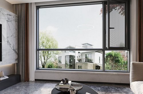 Fenêtre à battant en aluminium avec moustiquaire, ouverture vers l'intérieur, GD110C