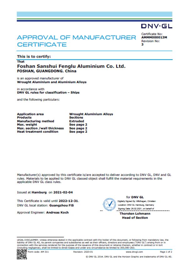 Certification DNV-1