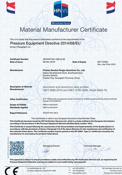 Certification PED